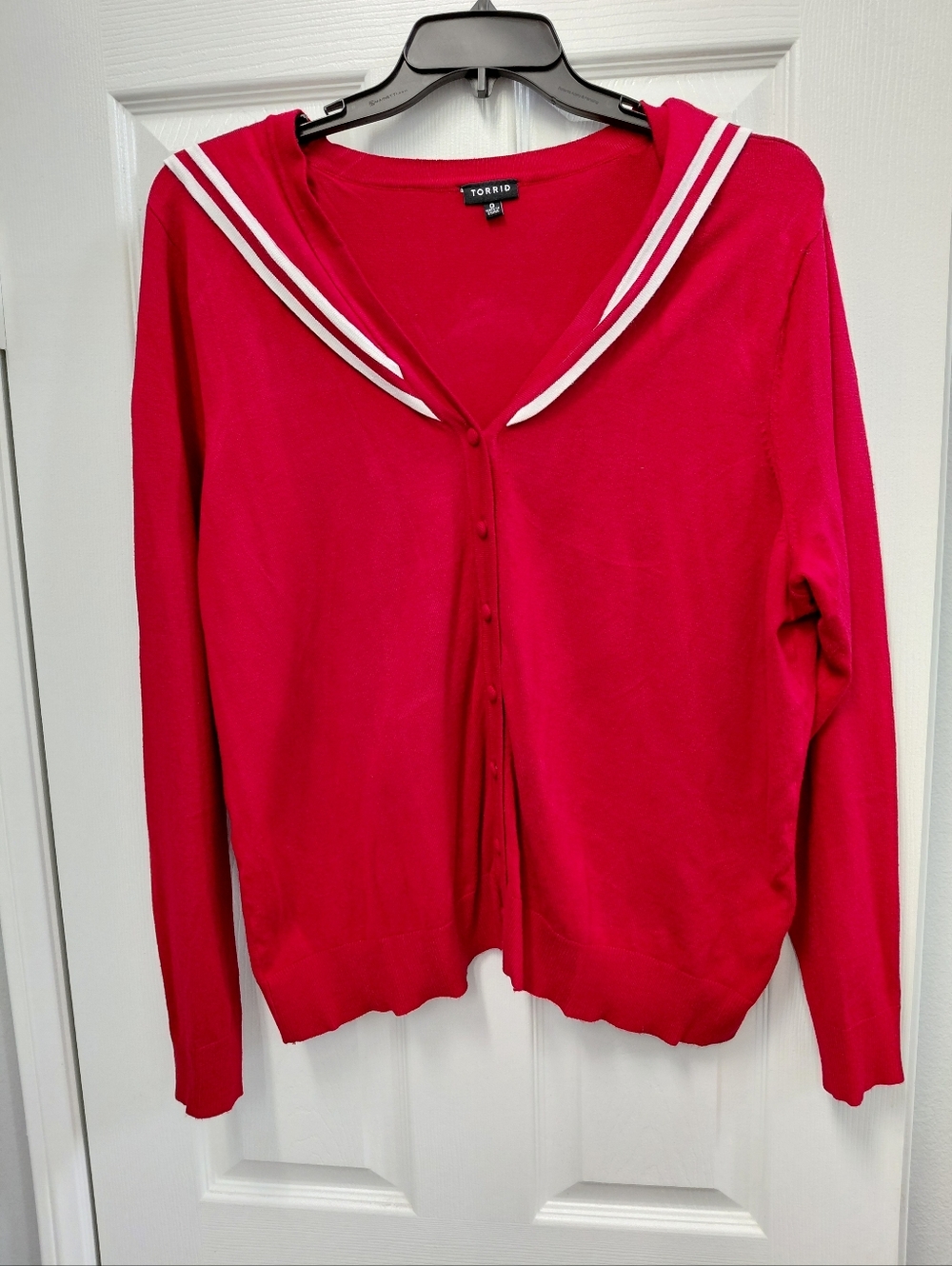 Torrid Red Knit Sailor-Collar Cardigan & Skirt Set - Picture 2 of 8